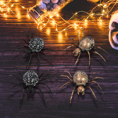Araña Gigante Metálica – Oro / Negro