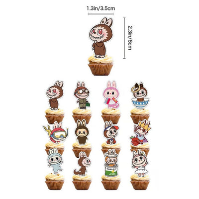 Labubu Birthday Decoration CupcakeTopper(x6u)
