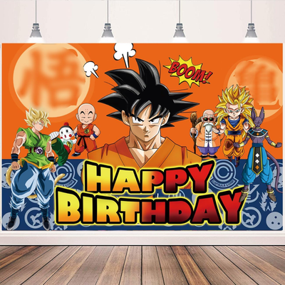 Backdrop Dragon Ball Z "Happy Birthday" 5x3ft (x1u)