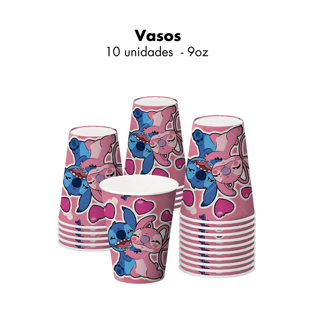 Stitch y Angel Vasos 9oz (x10u)