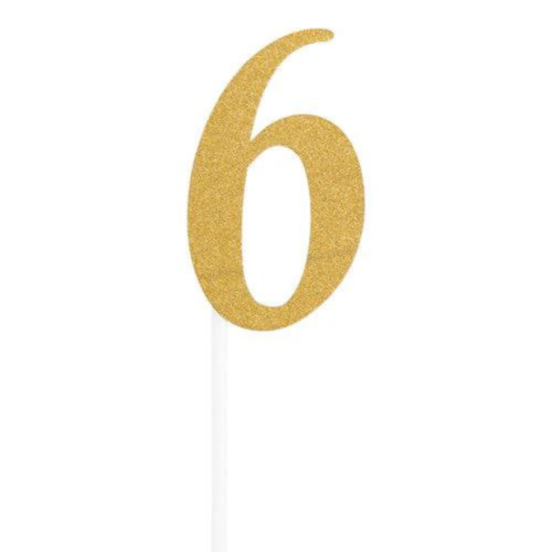 Glittered Stick Numbers Gold (x4u)