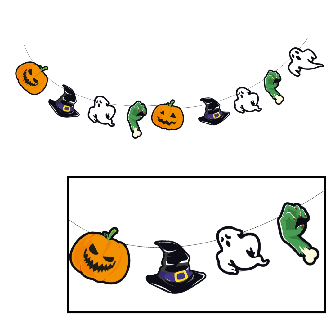 Banderin Figuras Halloween Calabaza (x1u)