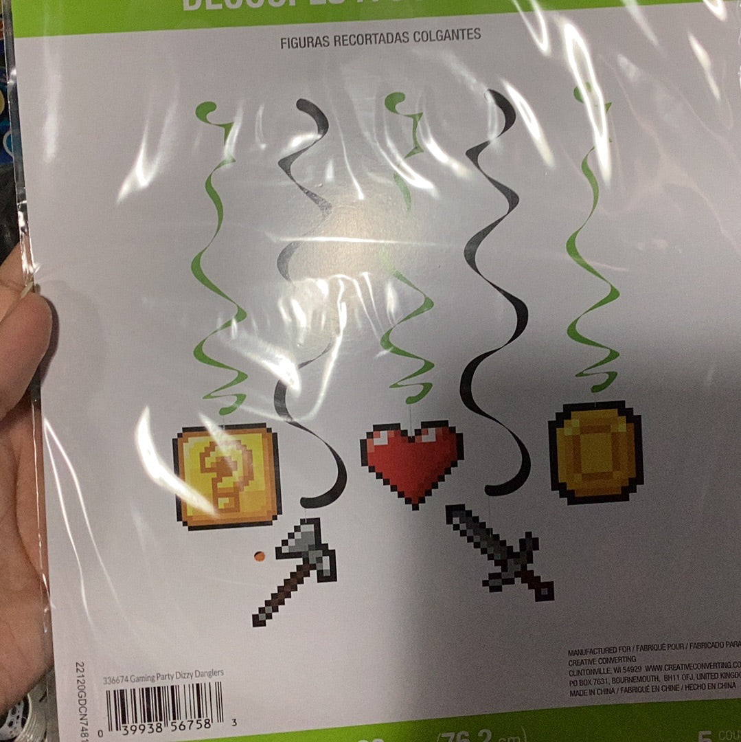 Gaming Dizzy Dangler Decorations (x5u)