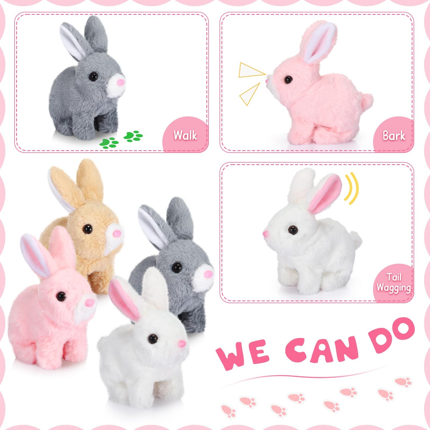 Conejito de Pascua de Peluche con Movimiento – 5"x6"