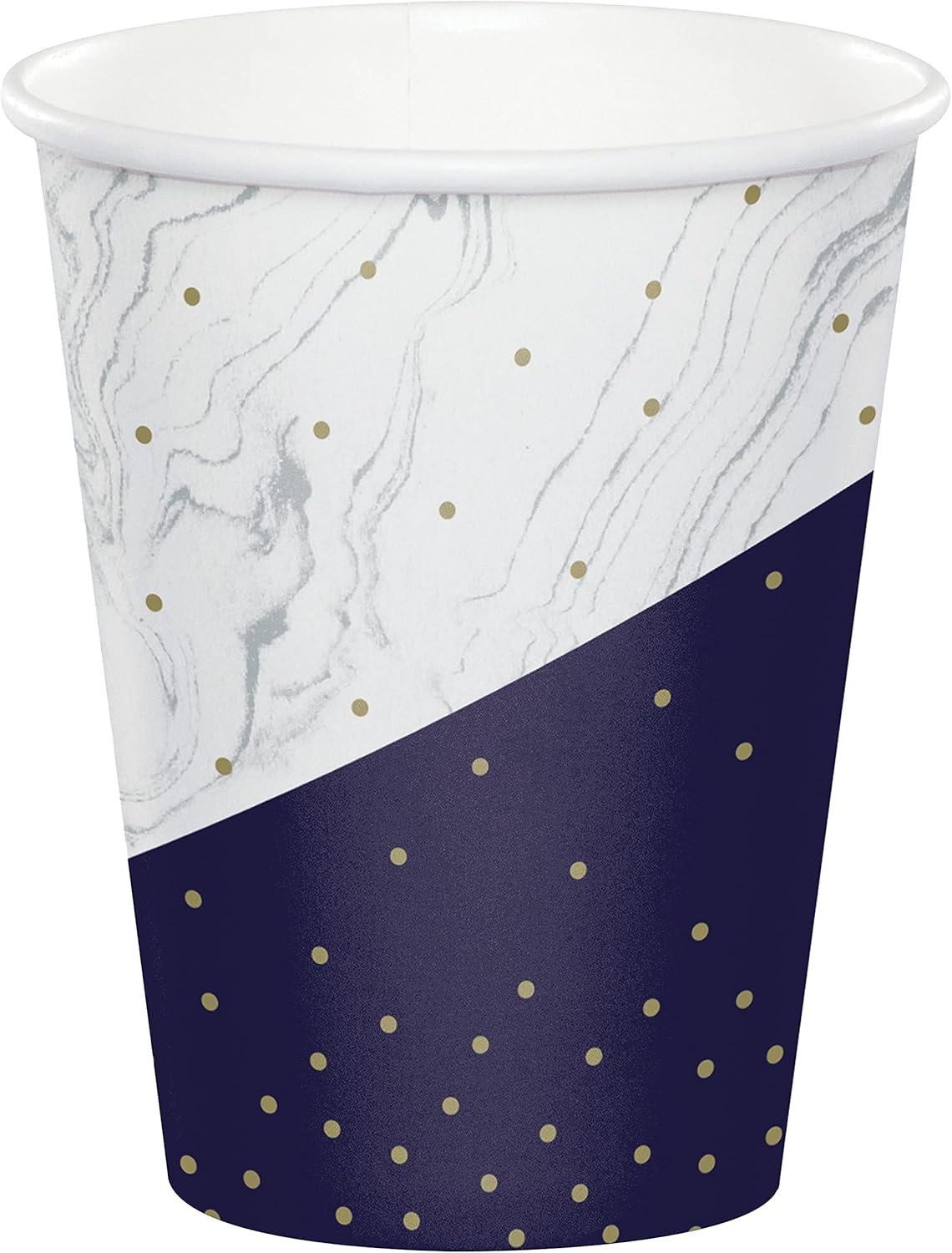 Navy and Gold Birthday Paper Cups 9oz (x8u)