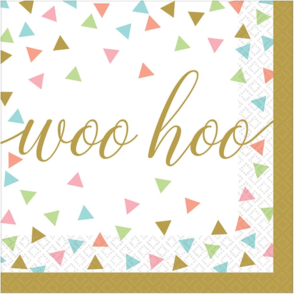 Confetti Fun Napkins "Wo Hoo"(x36u)