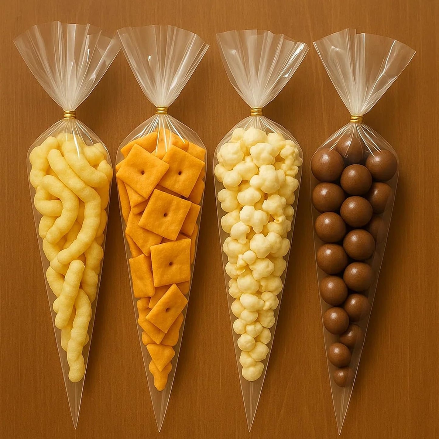 Clear Large Cone Cello Bags (x25u)