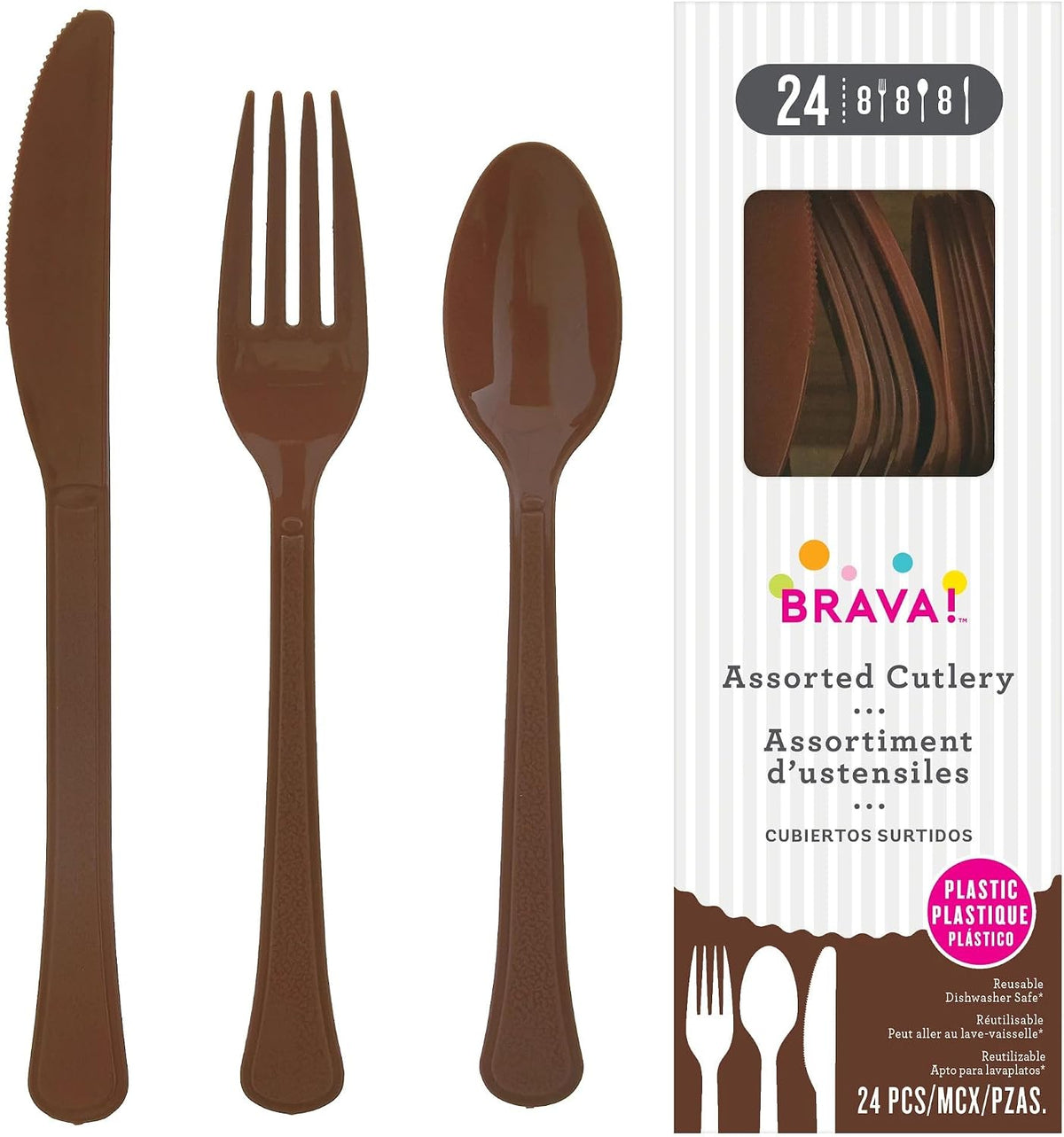Reusable Cutlery Assortment Brown (x24u)