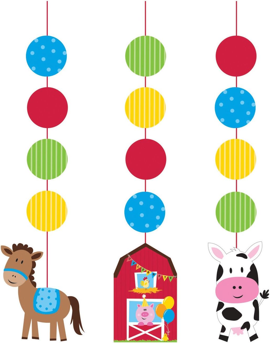 Decoraciones Colgantes Farm Granja (x3u)