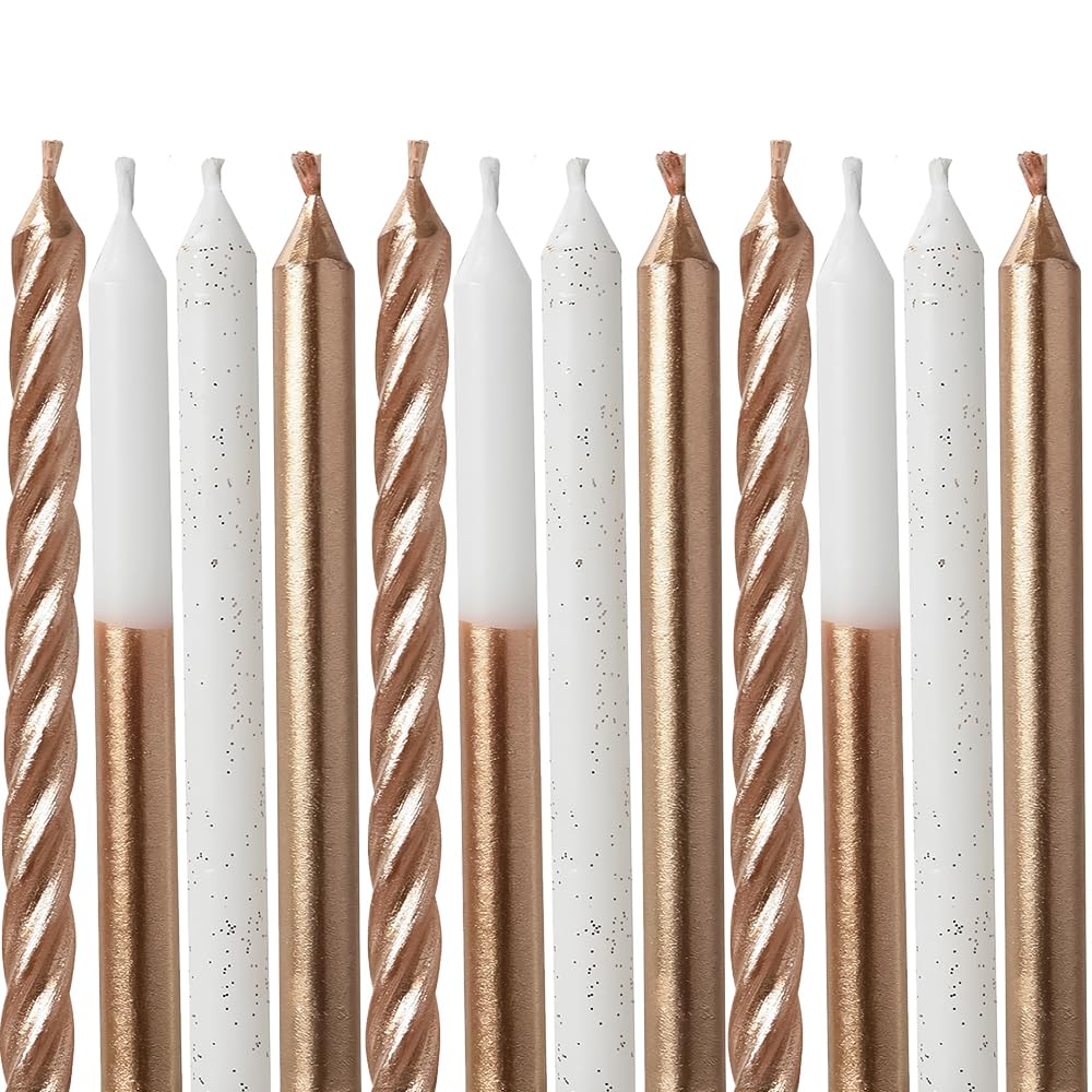 Candles Rose Gold Mix 12ct