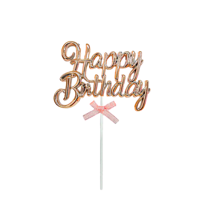 Cake Topper Happy Birthday Cursiva Lazo