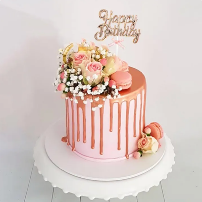 Cake Topper Happy Birthday Cursiva Lazo