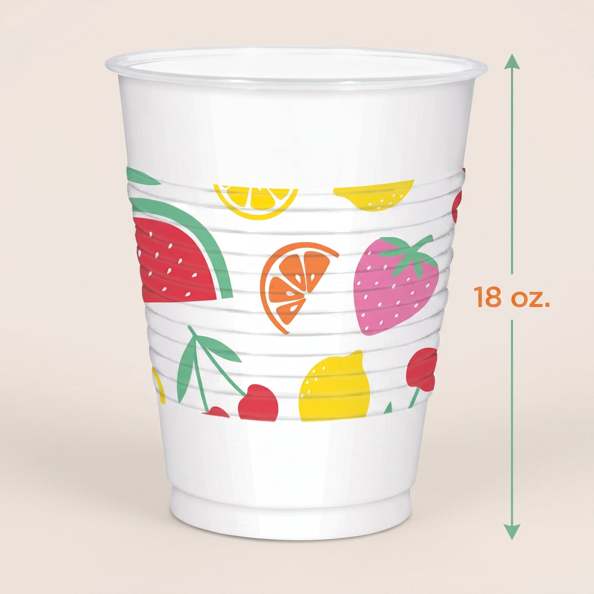 Summer Tutti Frutti Plastic Cups 18oz (x25u)