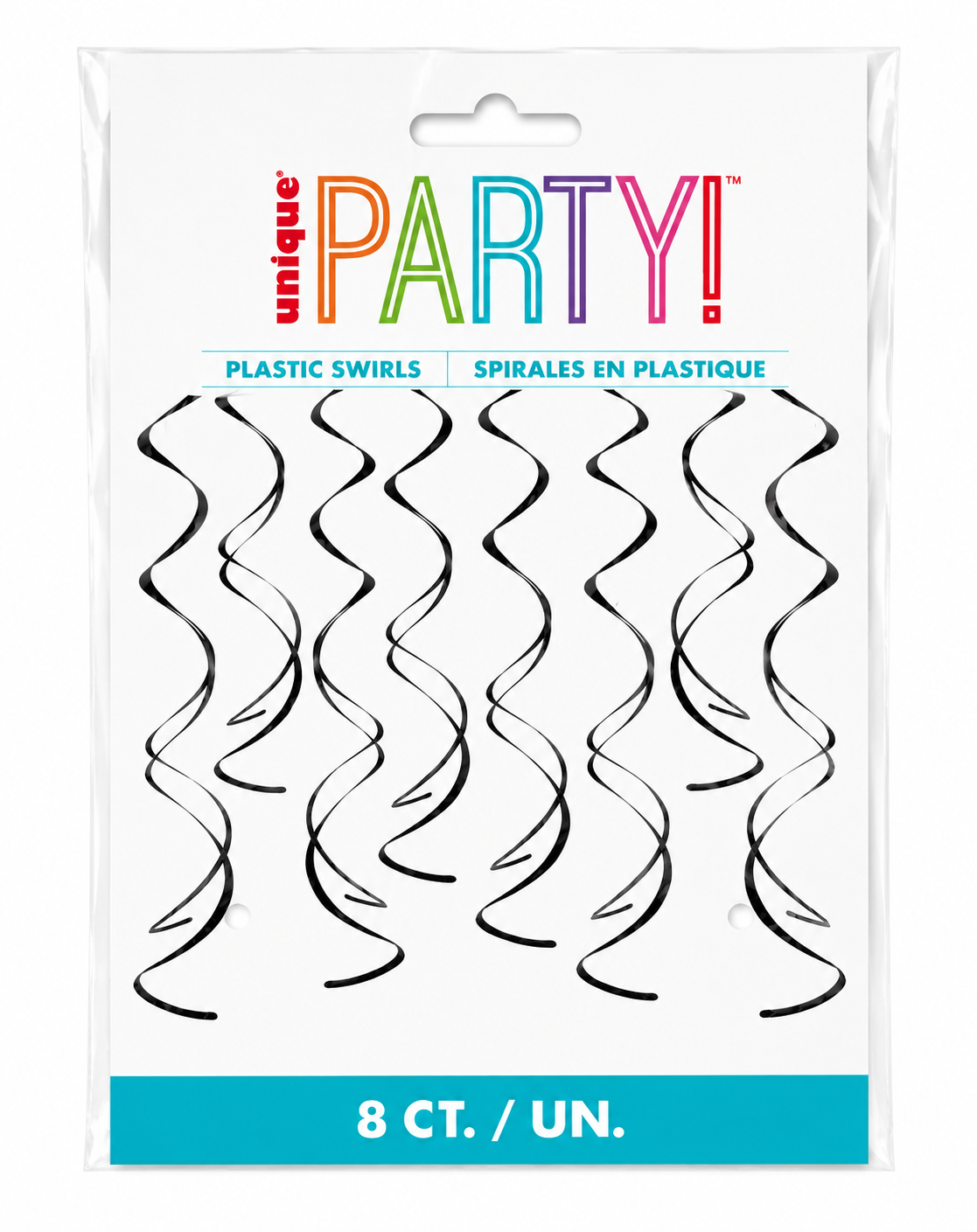 Swirl Decorations Black 8pcs