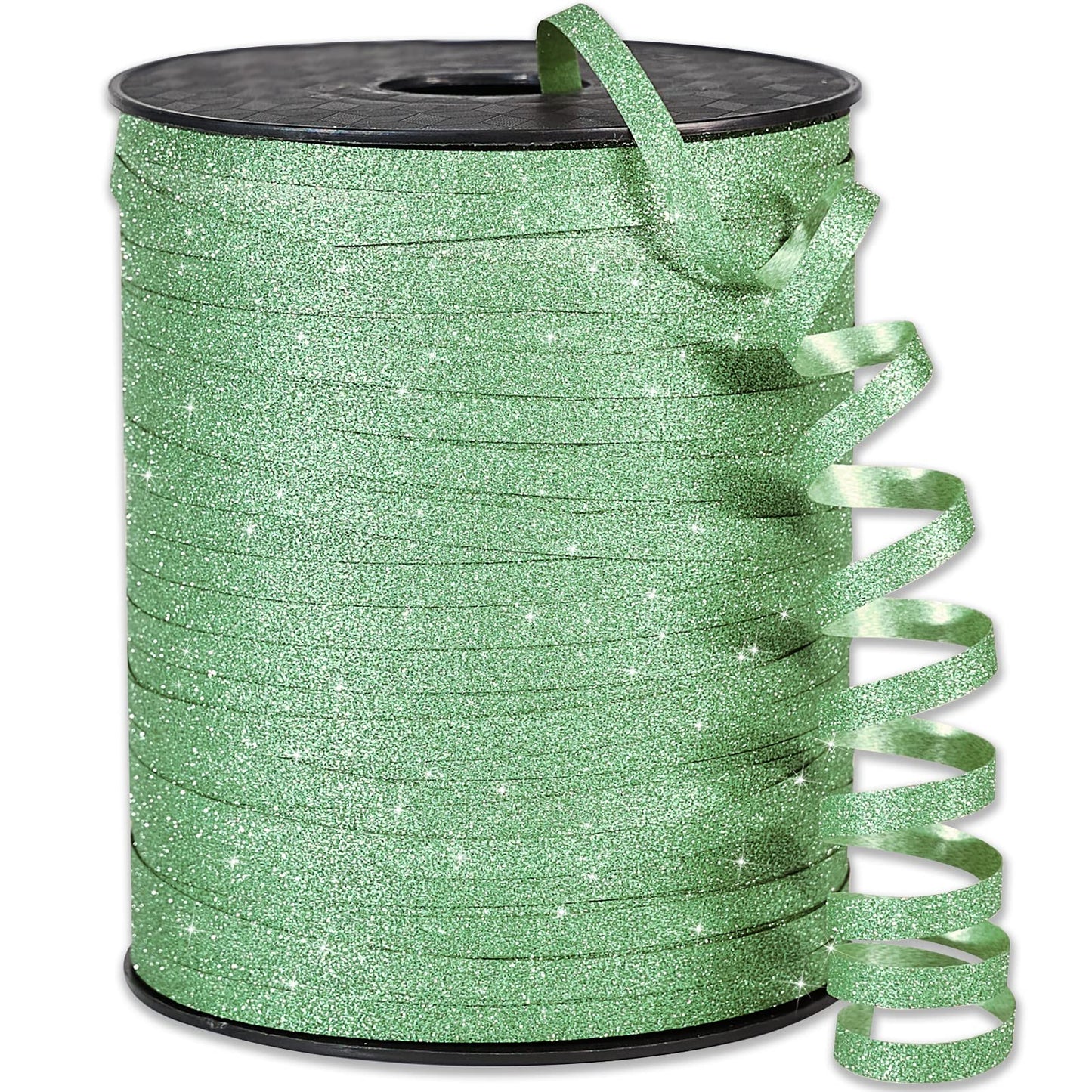 Browny Curling Glitter Ribbon Green 50yds