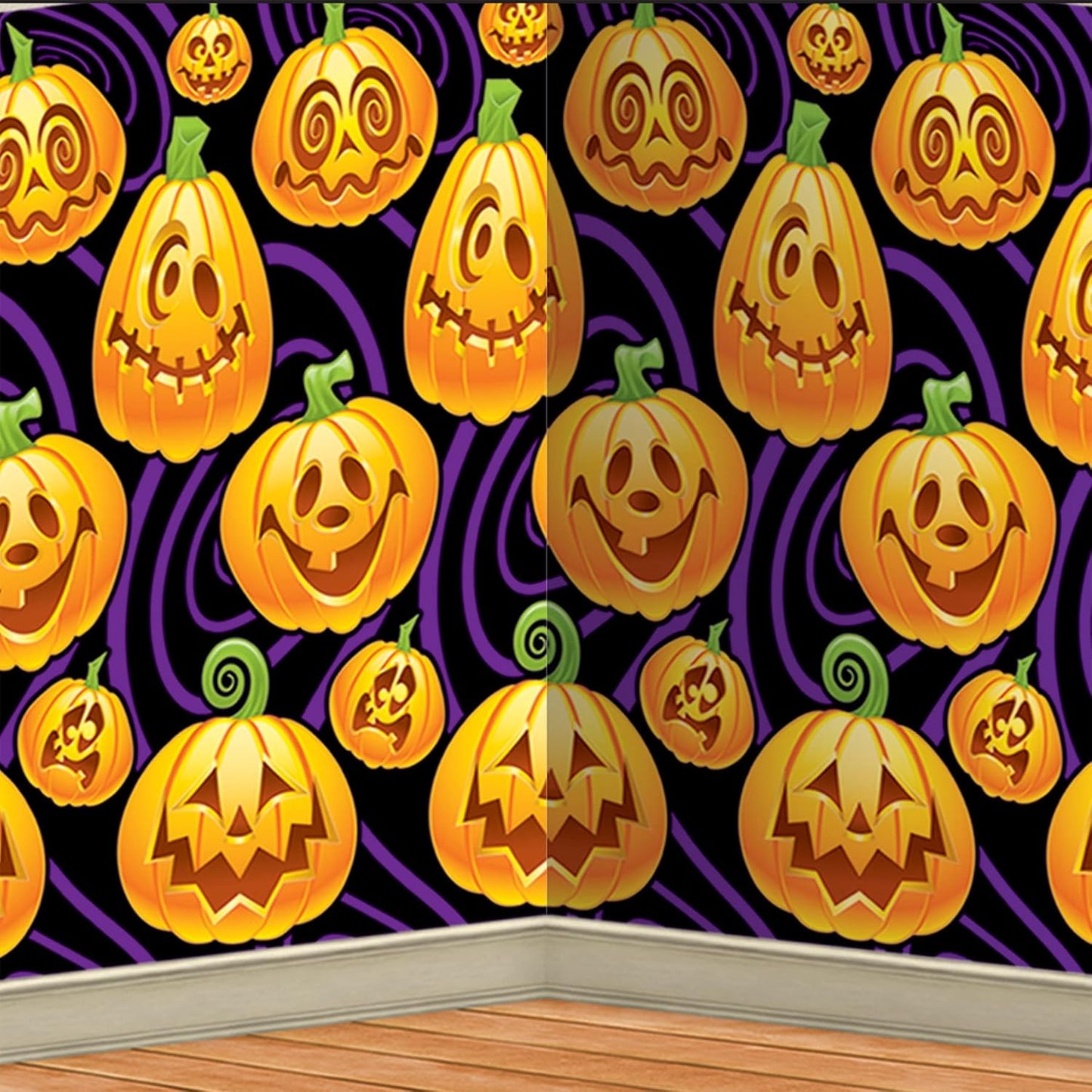 Halloween Jack-O-Lantern Backdrop Mural 30ft (x1u)