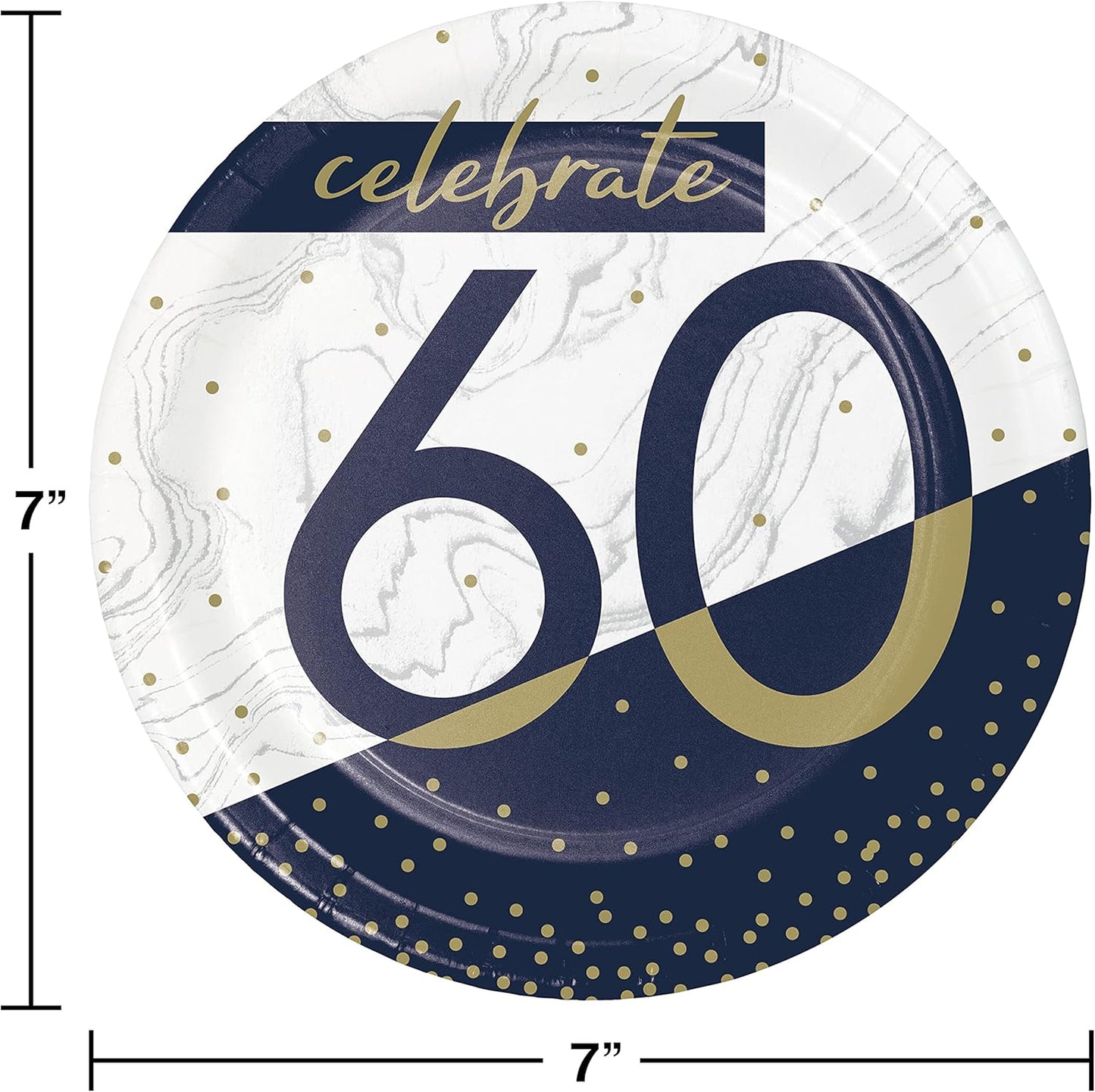 Platos 60 Navy and Gold 7" (x8u)