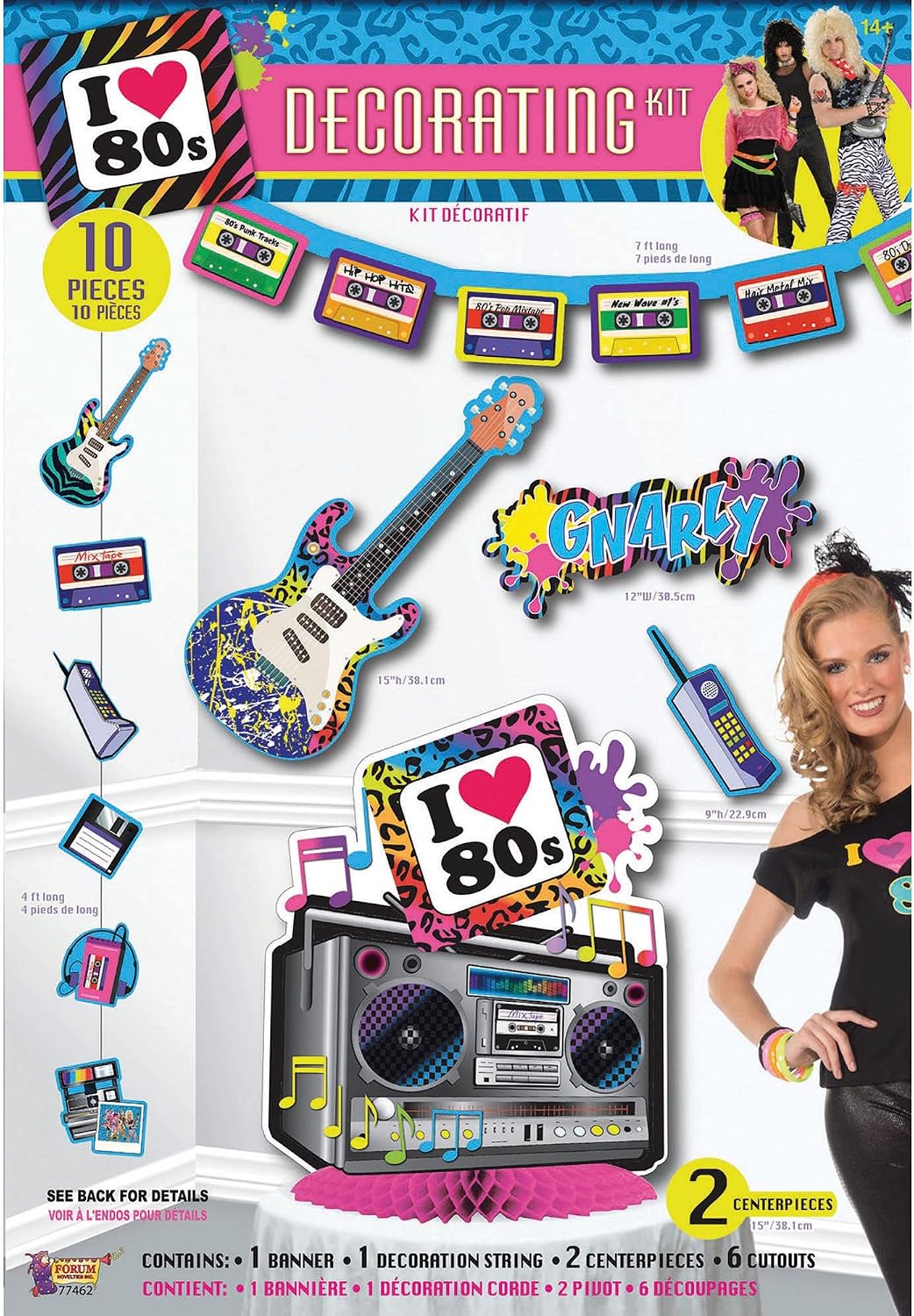 80s Party Decor Kit Retro Vintage (x10u)