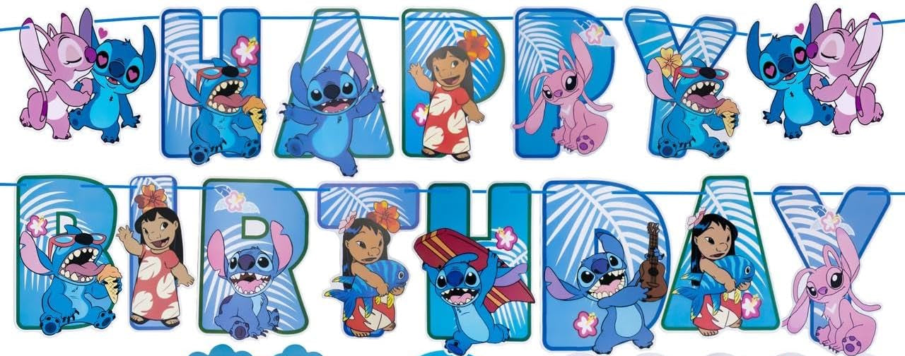 Stitch Fiesta - Happy Birthday Banner