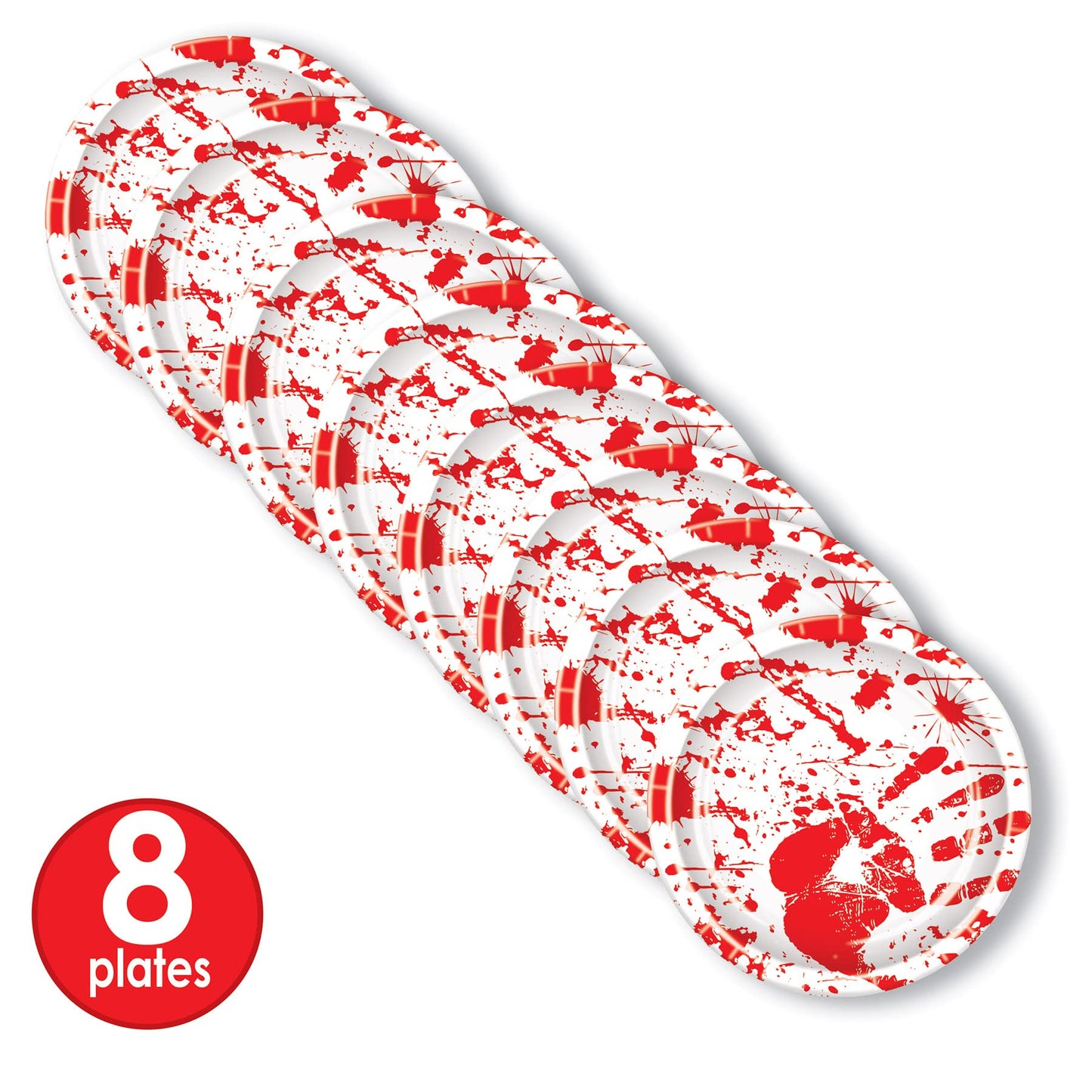 Halloween Bloody Handprints Plates 9" (x8u)