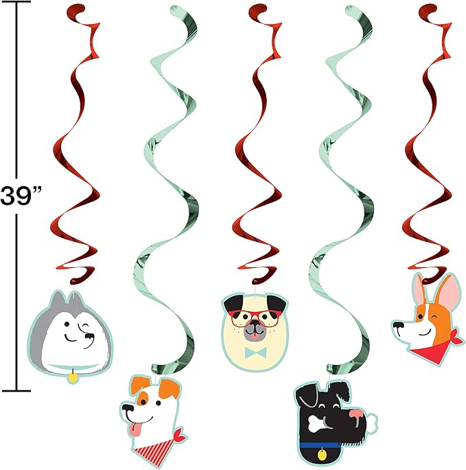 Espirales Decorativos Dog Party (x5u)