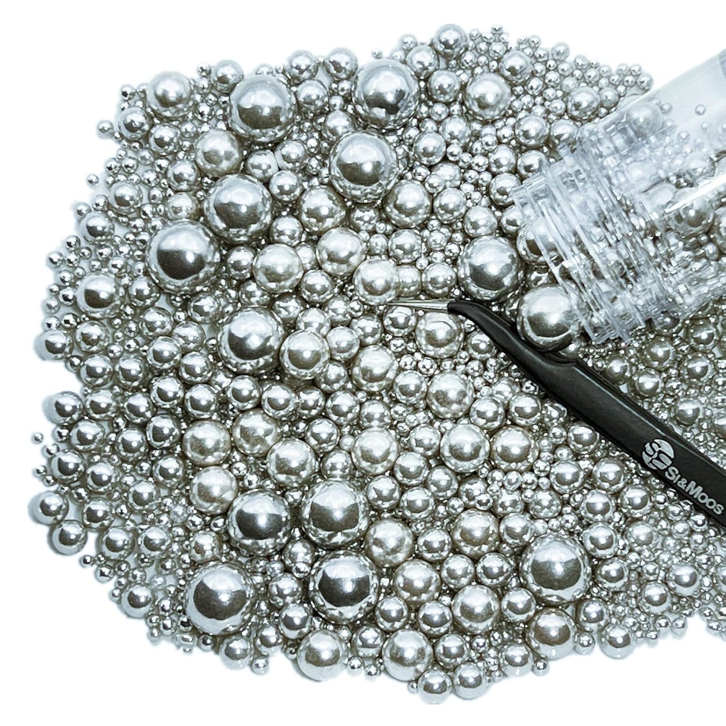 Sprinkle Sugar Pearls Mix Metal Silver pqt 1.2oz