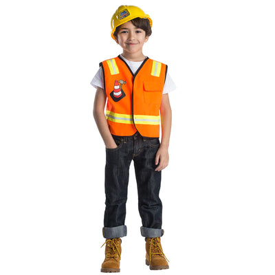Construction Worker Vest and Hat Ages 3-6 Kids Costume