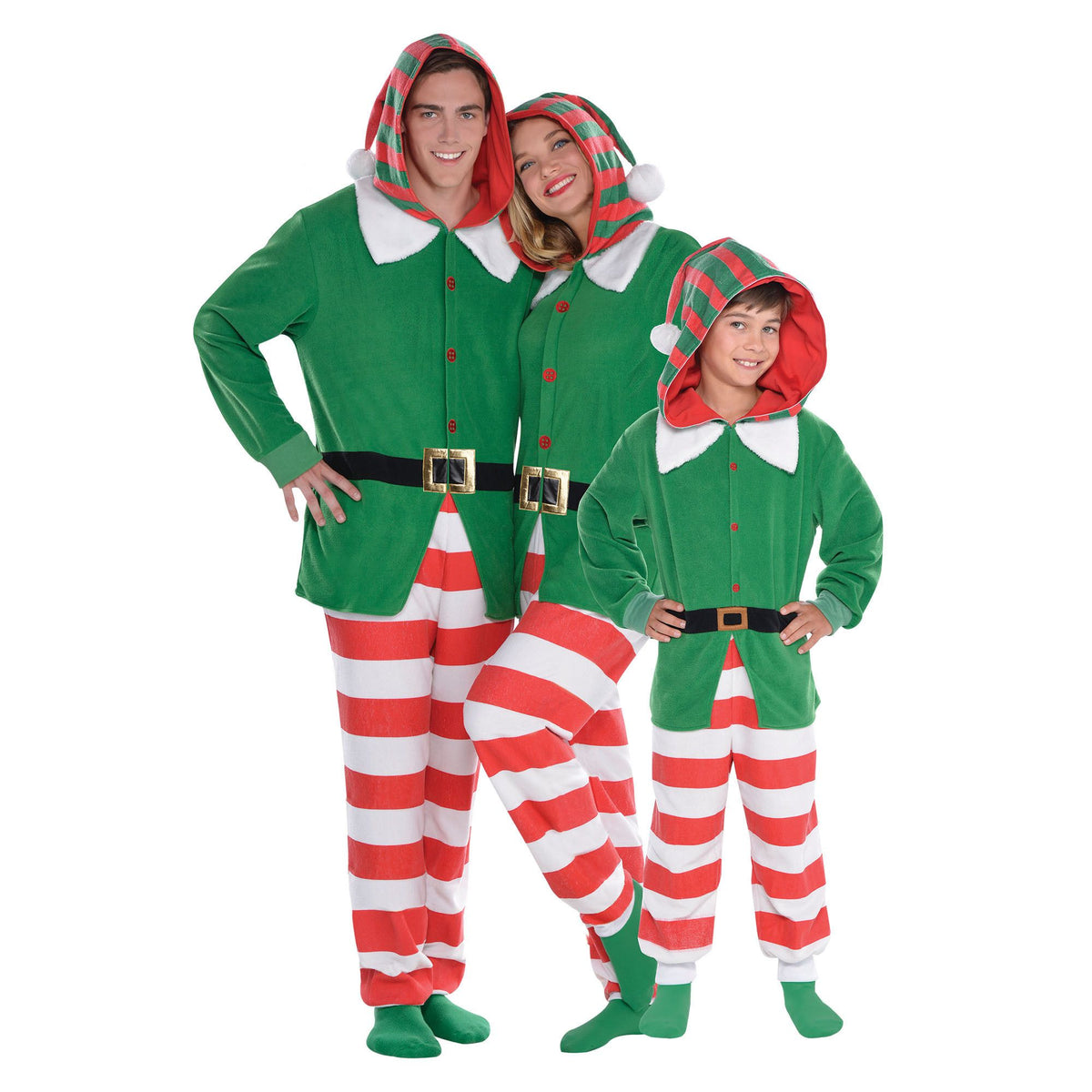 Christmas Elf Zipster™ Hooded Jumpsuit Adult Unisex Costume