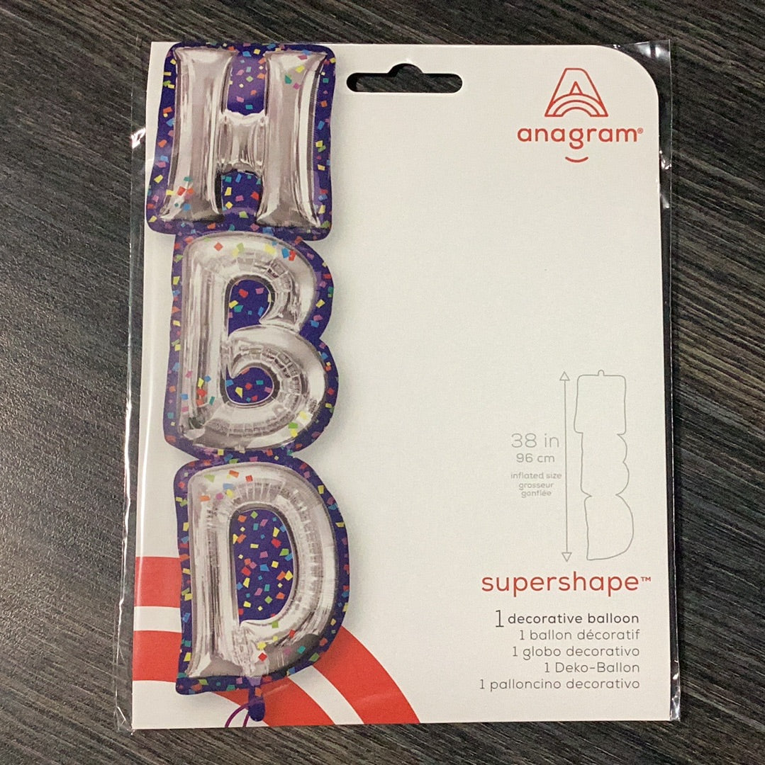 SUPER SHAPE HBD BALLOON LETTERS