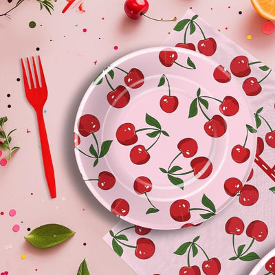 Cherry Party Plates 7” 24pcs