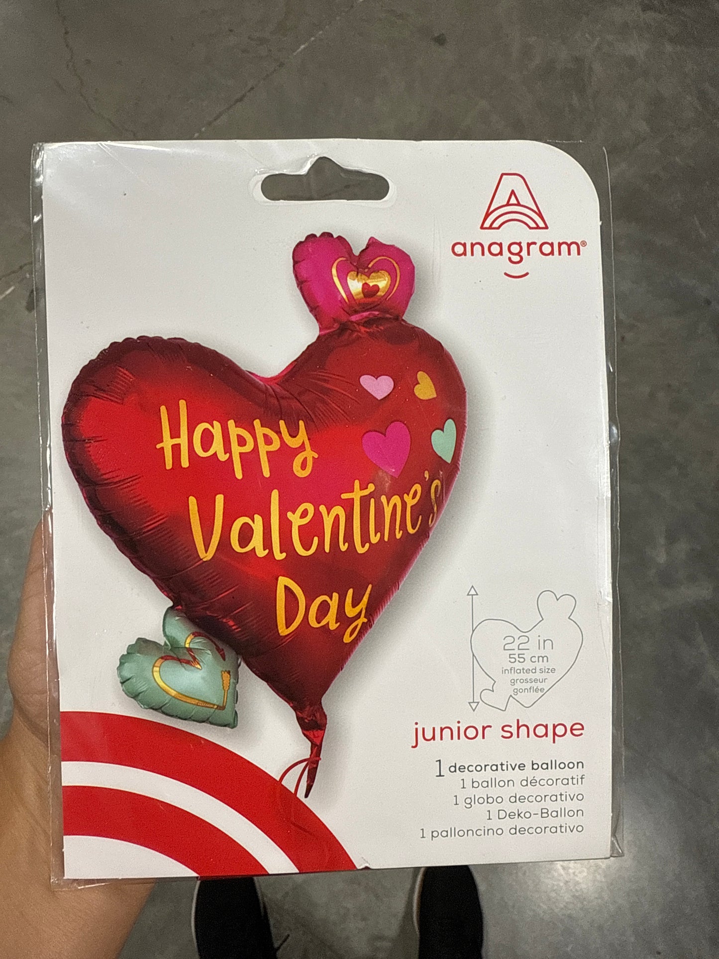 Globo Valentine Helio 22" Junior Shape