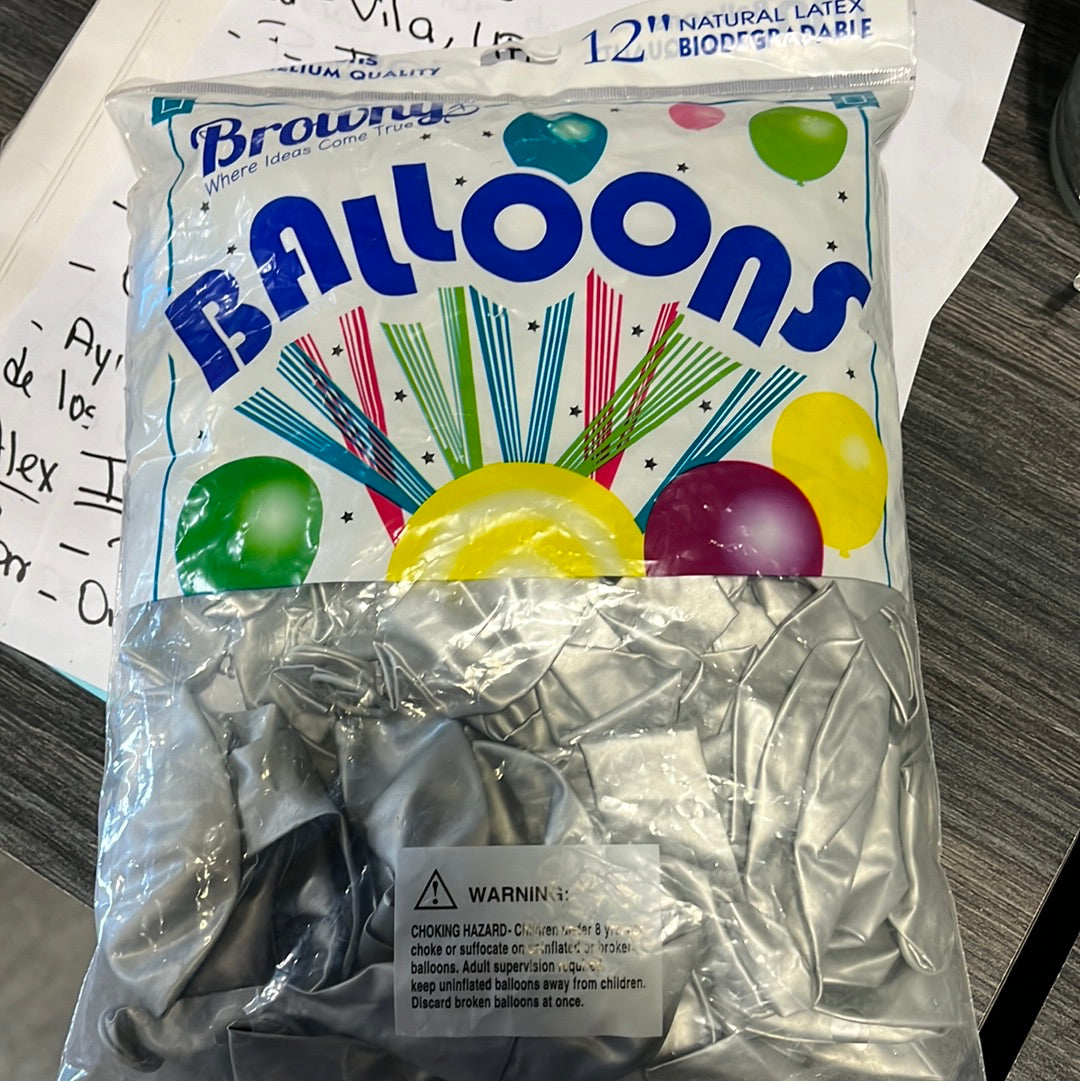 Globos Chrome Silver 12”