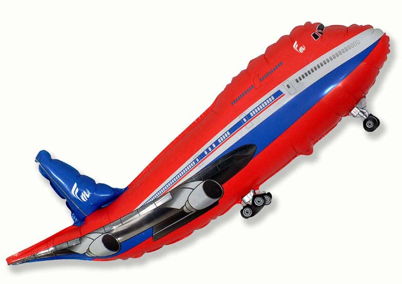 Red Airplane Foil Balloon 40"