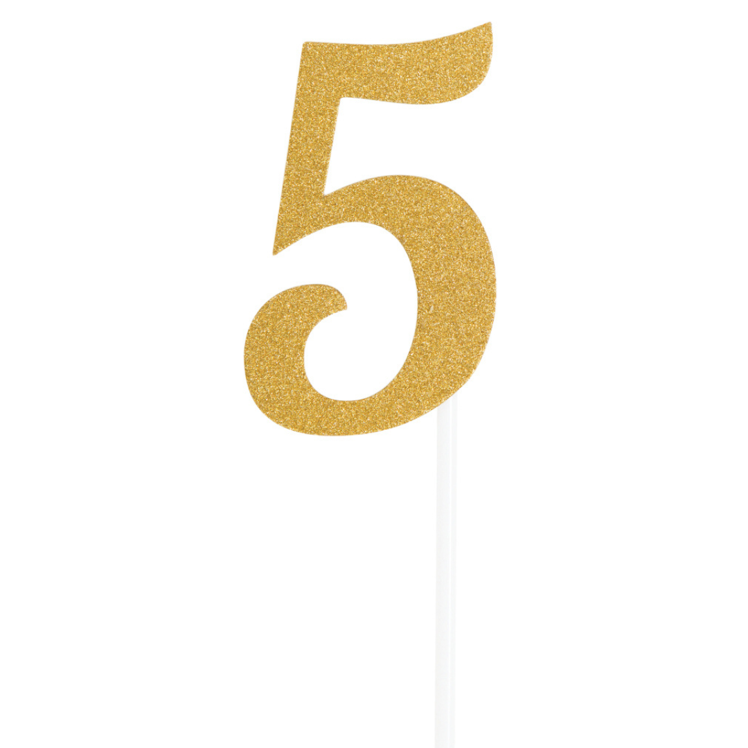 Glittered Stick Numbers Gold (x4u)