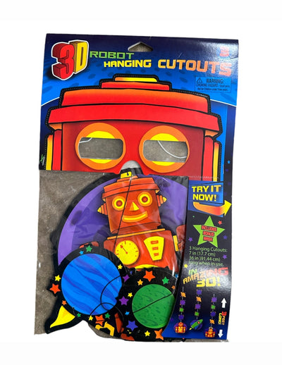 Robot Party Bots Hanging Cutouts (x3u)