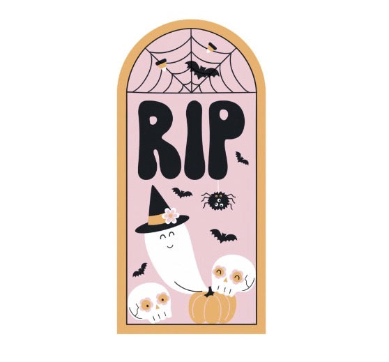 Halloween Ghost “RIP” Wall Decor 3.3ft x 7ft