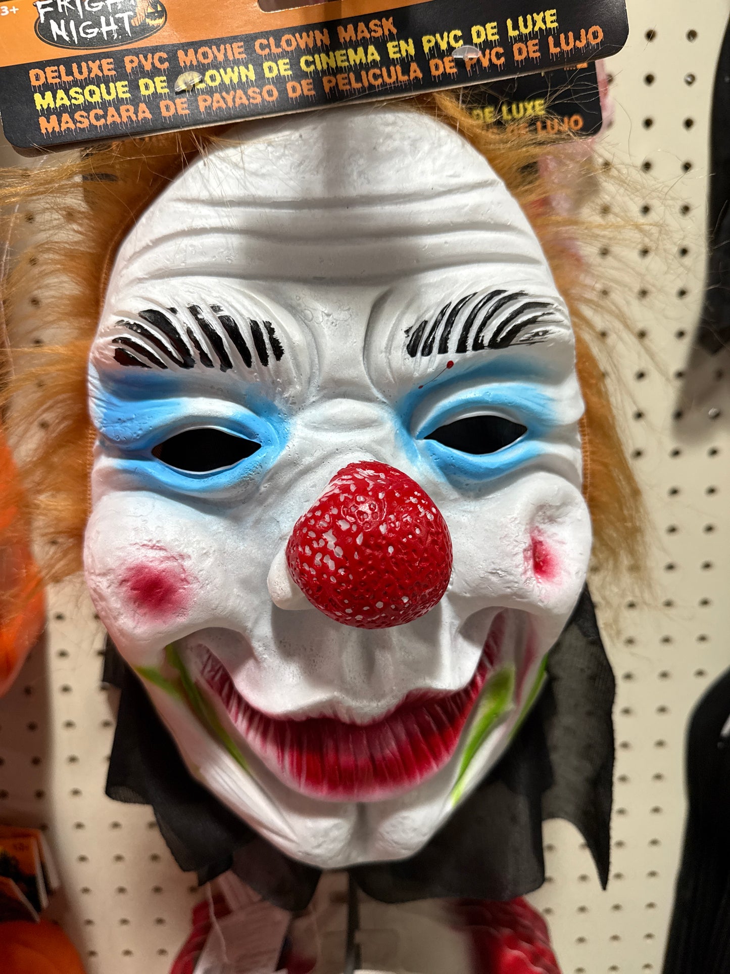 Máscara Clown Movie PVC Deluxe 10.24x8.27" con Cabello 2 Estilos