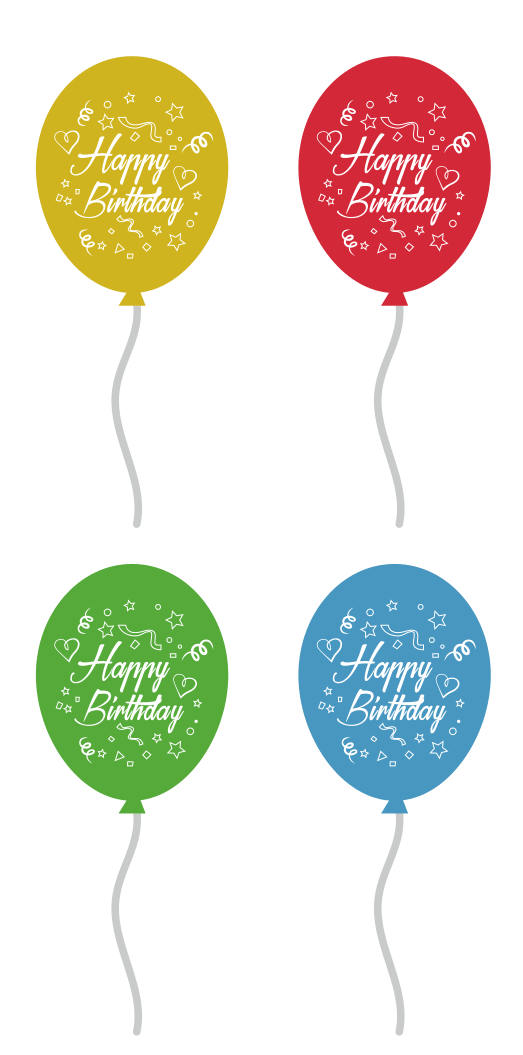Happy Assorted Latex Balloons 12” (x12u)