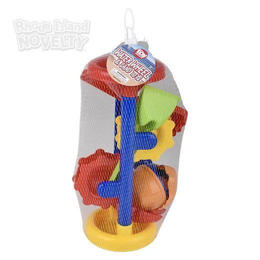 Rueda de agua con set de 5 juguetes de playa (x1u)