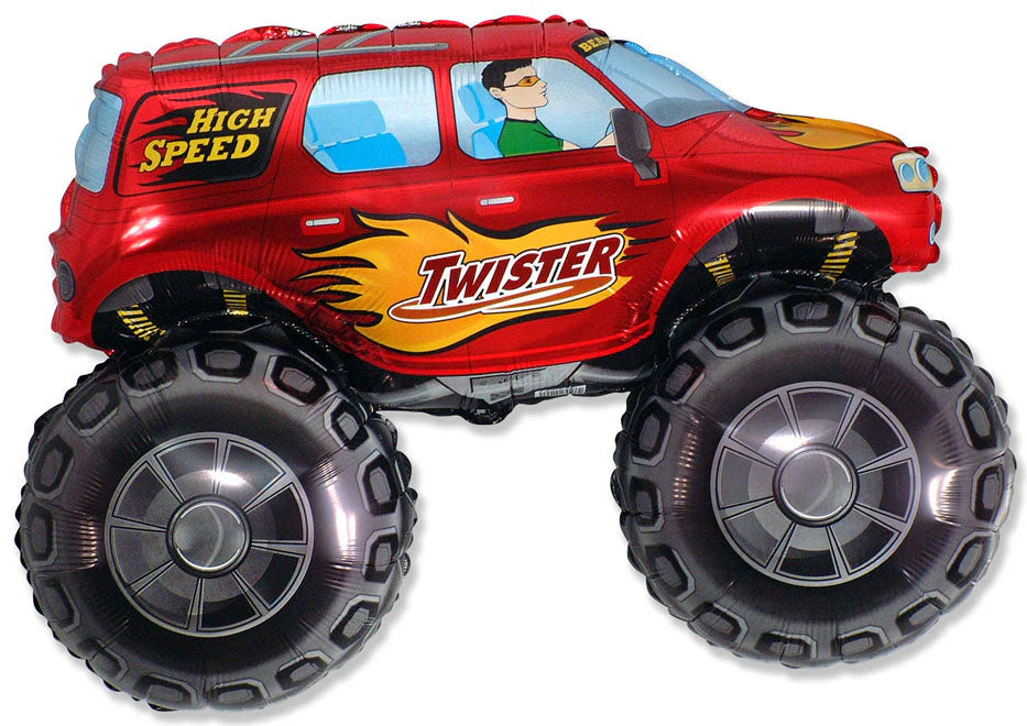 Red Monster Truck Jumbo Foil Balloon 30”