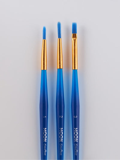 Pro Face Paint Brushes Blue 3 Pack