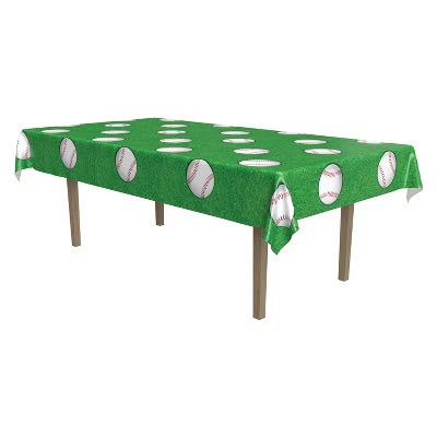Baseball Plastic Rectangular Tablecover 54in x 108in