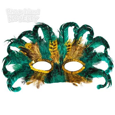 Máscaras con plumas para Mardi Gras (x1u)