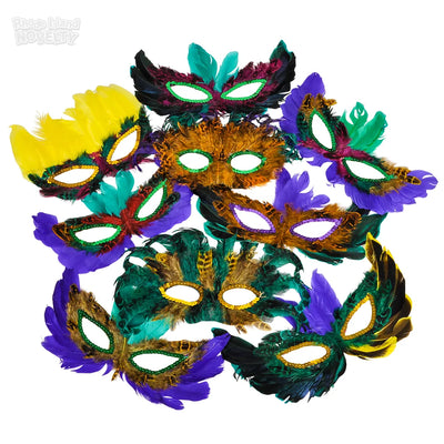 Máscaras con plumas para Mardi Gras (x1u)