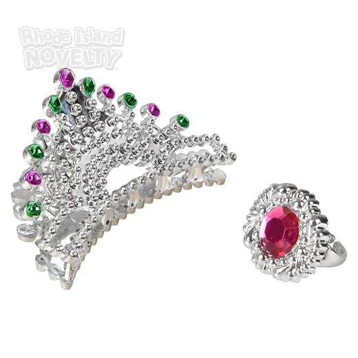 Set de juego de princesa – 4 piezas con tiara con joyas