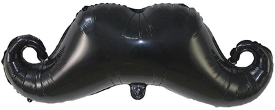 36" Black Mustache Movember Foil Balloon
