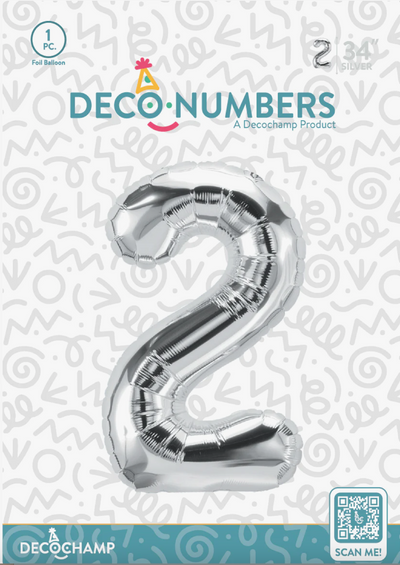 Deco Number “2” Silver 34IN By Decochamp