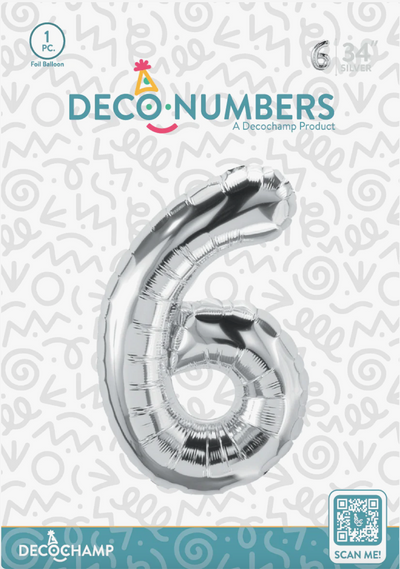 Deco Number “6” Silver 34IN By Decochamp