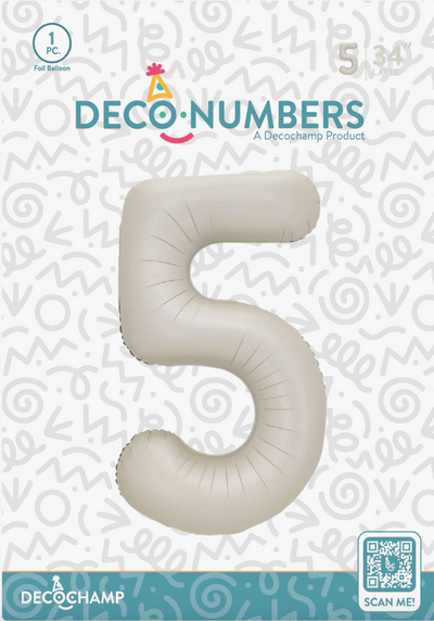 Deco Number “5” Metallic Latte 34IN By Decochamp