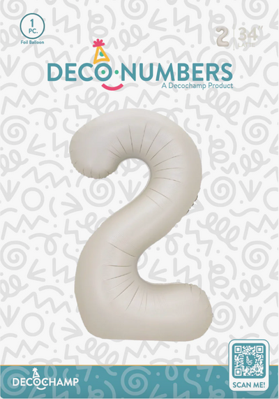 Deco Number “2” Metallic Latte 34IN By Decochamp